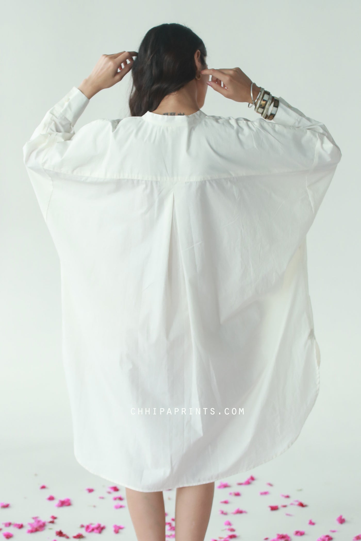Cotton Sunday Tunic Plain Dye In Solid Ivory
