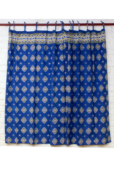 Curtain Chokdi Hand Block Print in Blue