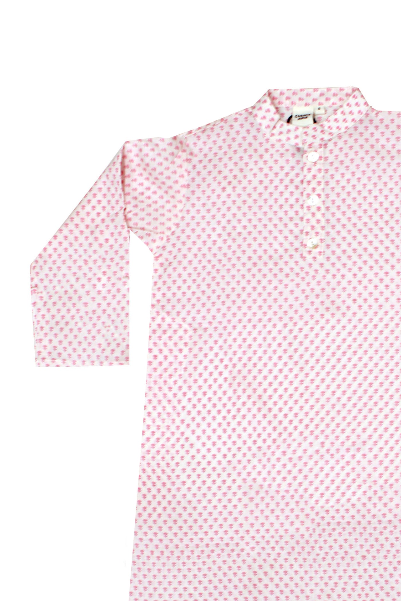 Cotton Buti Print Boys Kurta in Pink