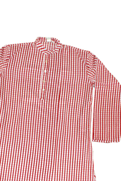 Cotton Checks Printed Men Kurta in Red