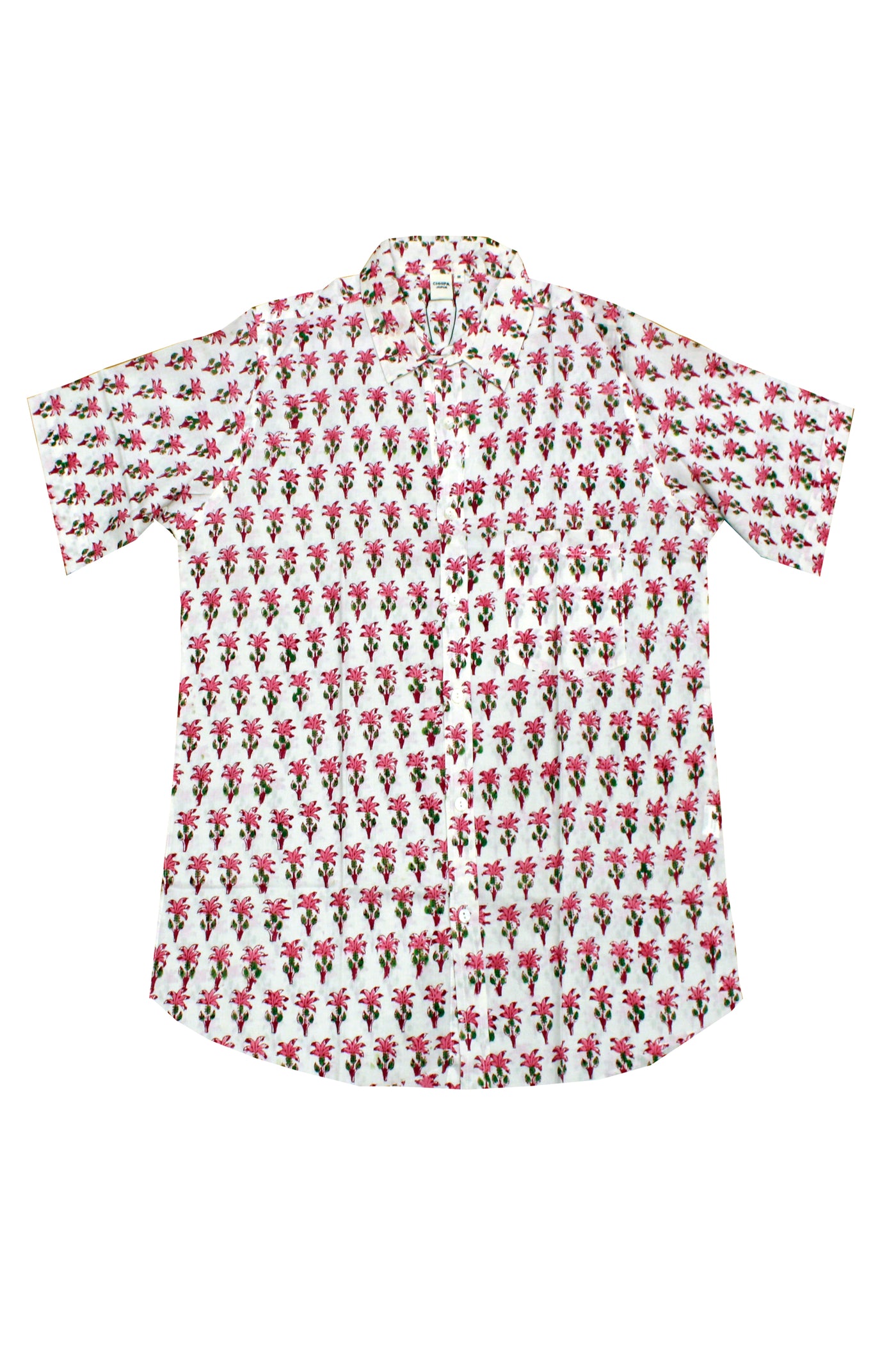 Men Mahin Buti Block Printed Shirt in Pink