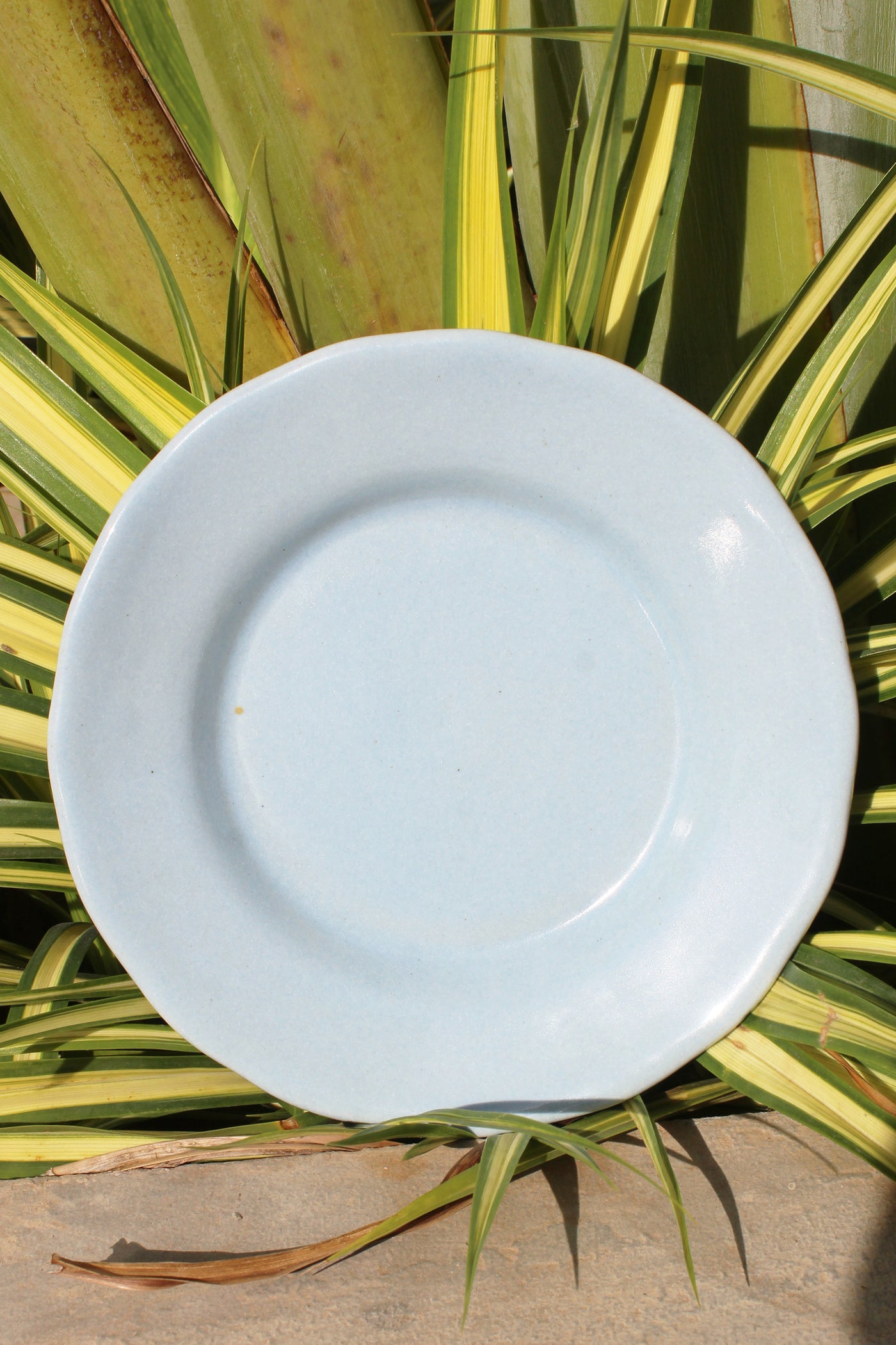 CERAMIC STONEWARE DESSERT PLATE IN BABY BLUE