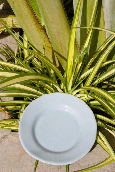 CERAMIC STONEWARE DESSERT PLATE IN BABY BLUE