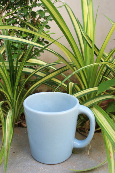 CERAMIC STONEWARE COFFEE MUG IN BABY BLUE