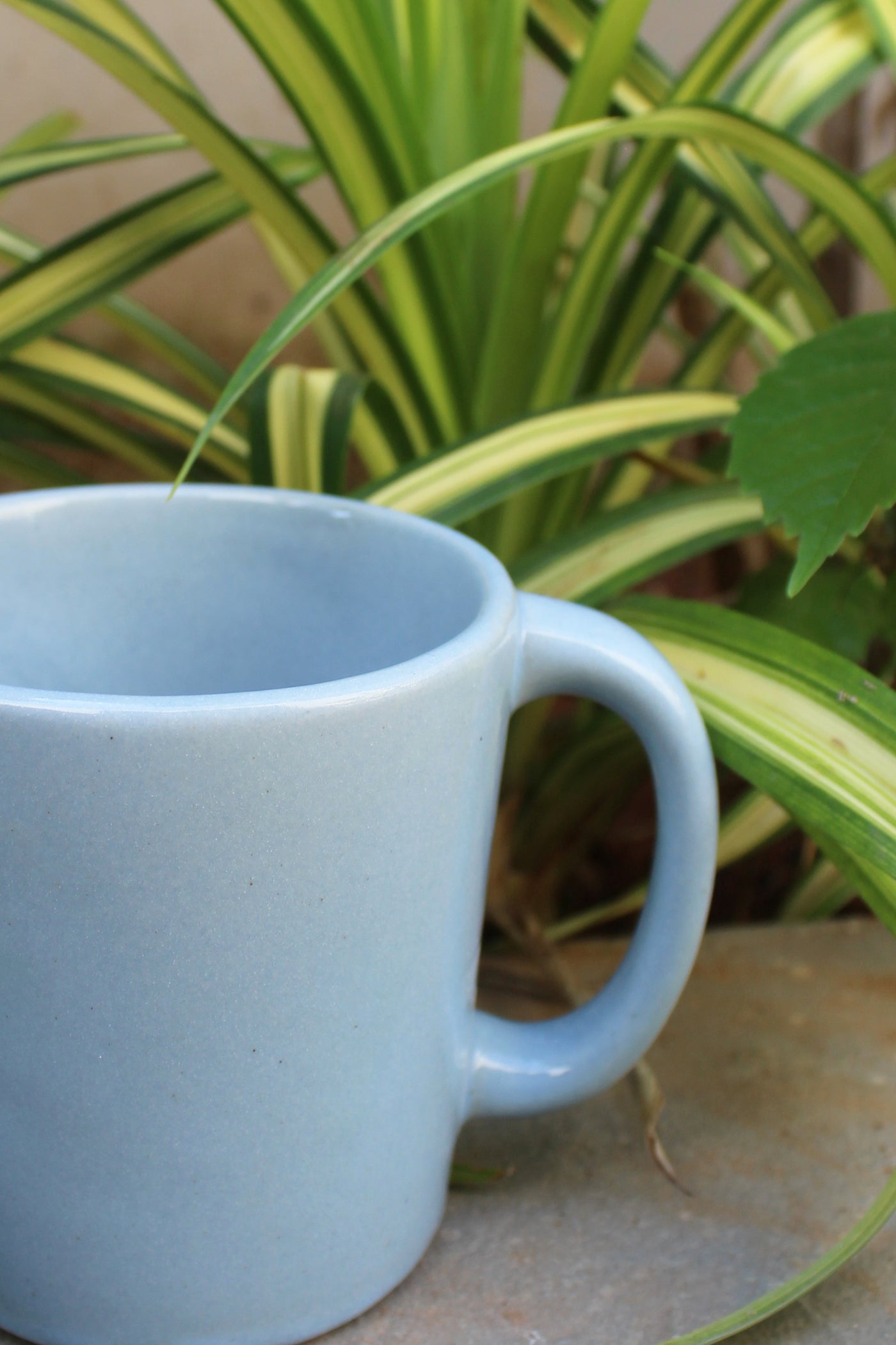 CERAMIC STONEWARE COFFEE MUG IN BABY BLUE