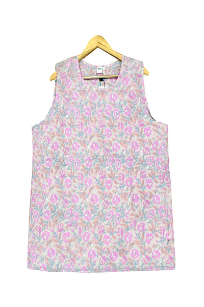 Cotton Flower Jaal Sleeveless Top in Powder Pink