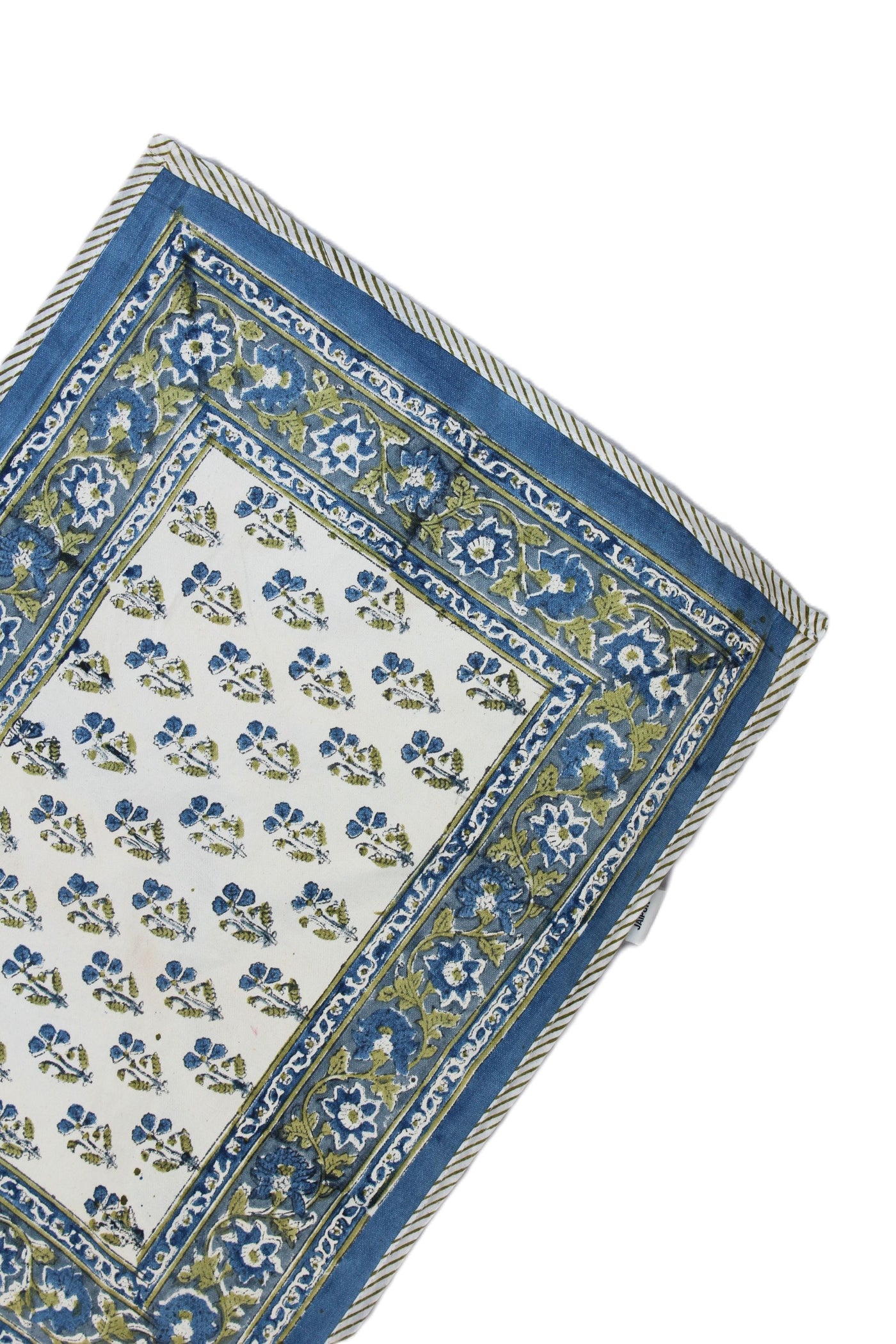 COTTON MAHIN BUTI BLOCK PRINT PLACEMATS IN POWDER BLUE