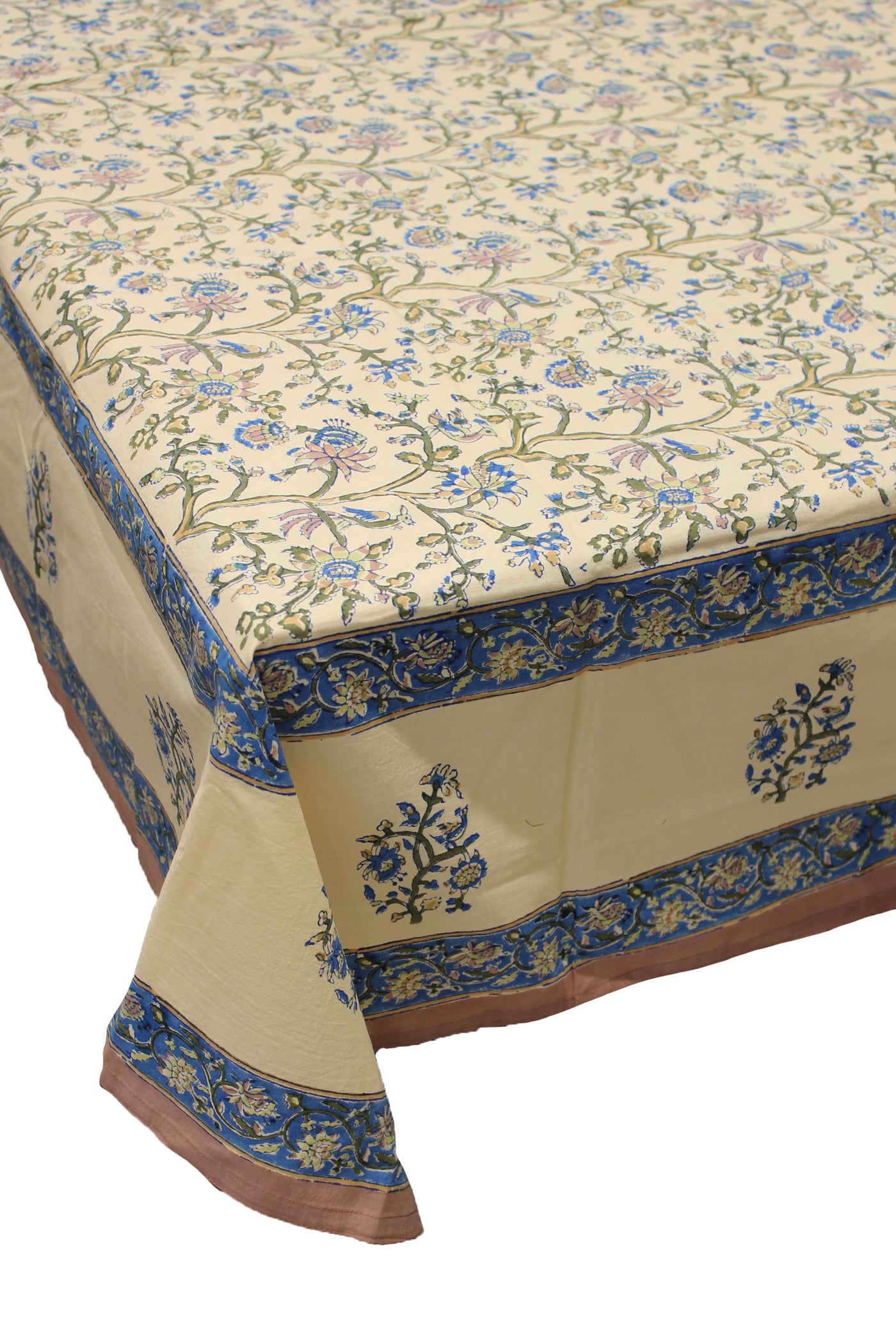 Square Table Cover Jaal Print In Cream