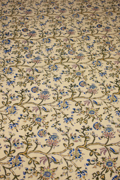 Square Table Cover Jaal Print In Cream