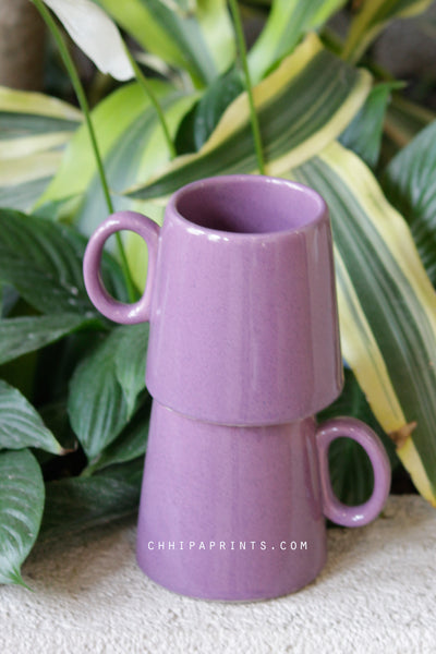 CERAMIC STONEWARE COFFEE MUG IN PURPLE