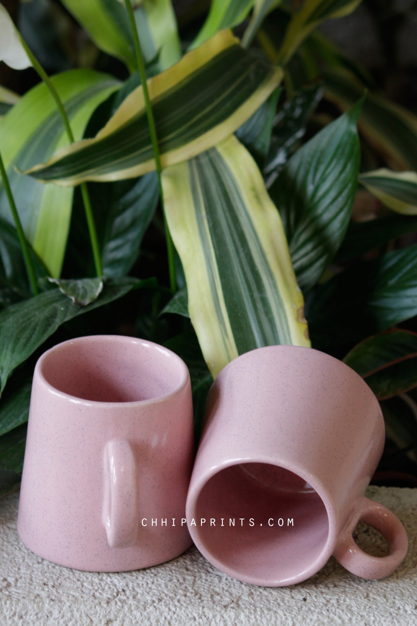 CERAMIC STONEWARE COFFEE MUG IN PINK