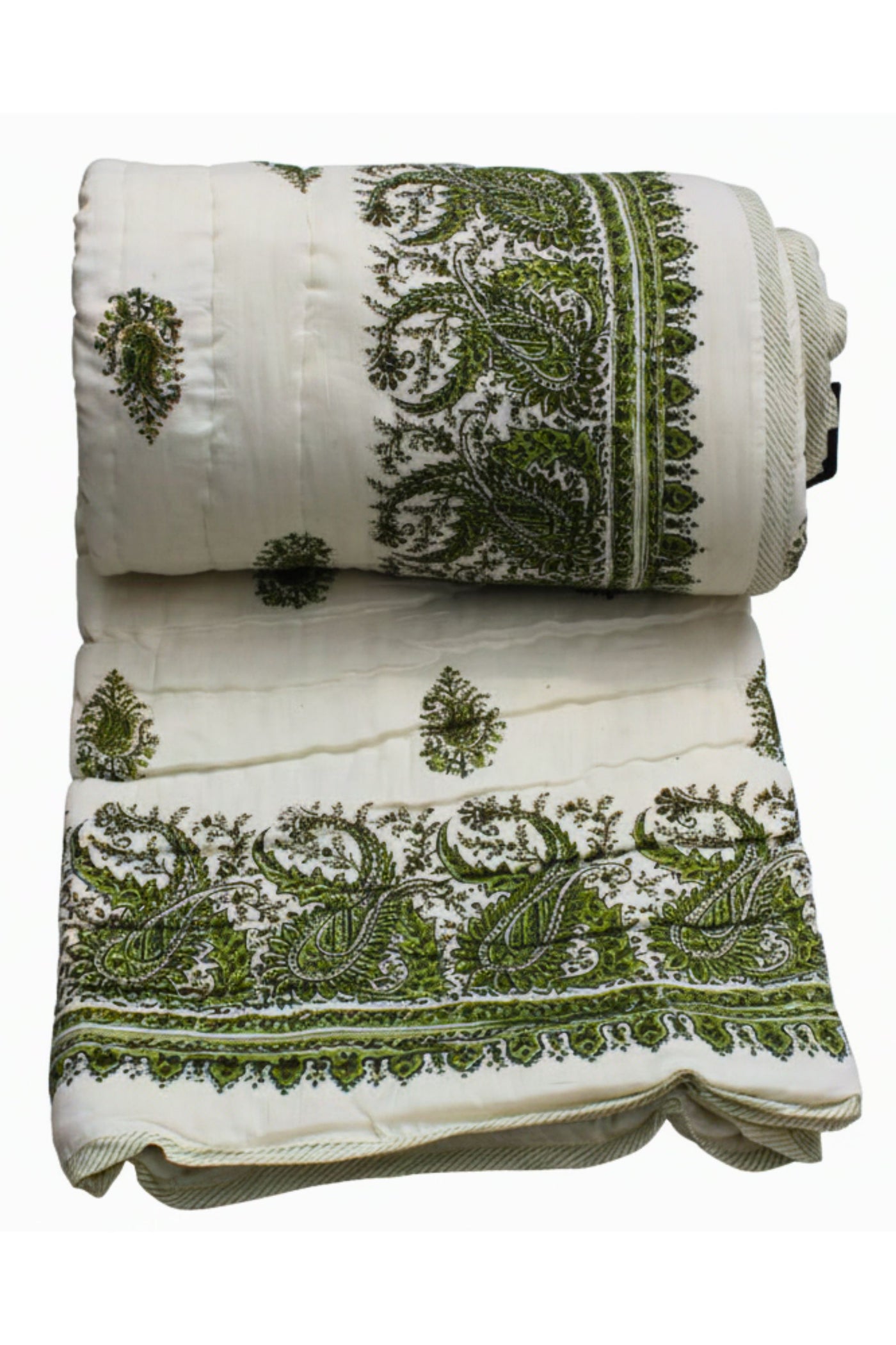 Quilt Paisely Hand Block Print in Green