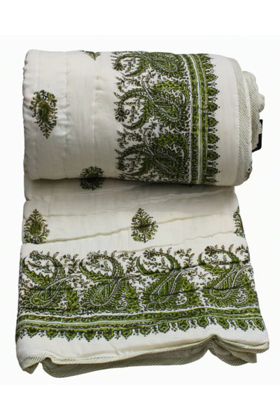 Quilt Paisely Hand Block Print in Green