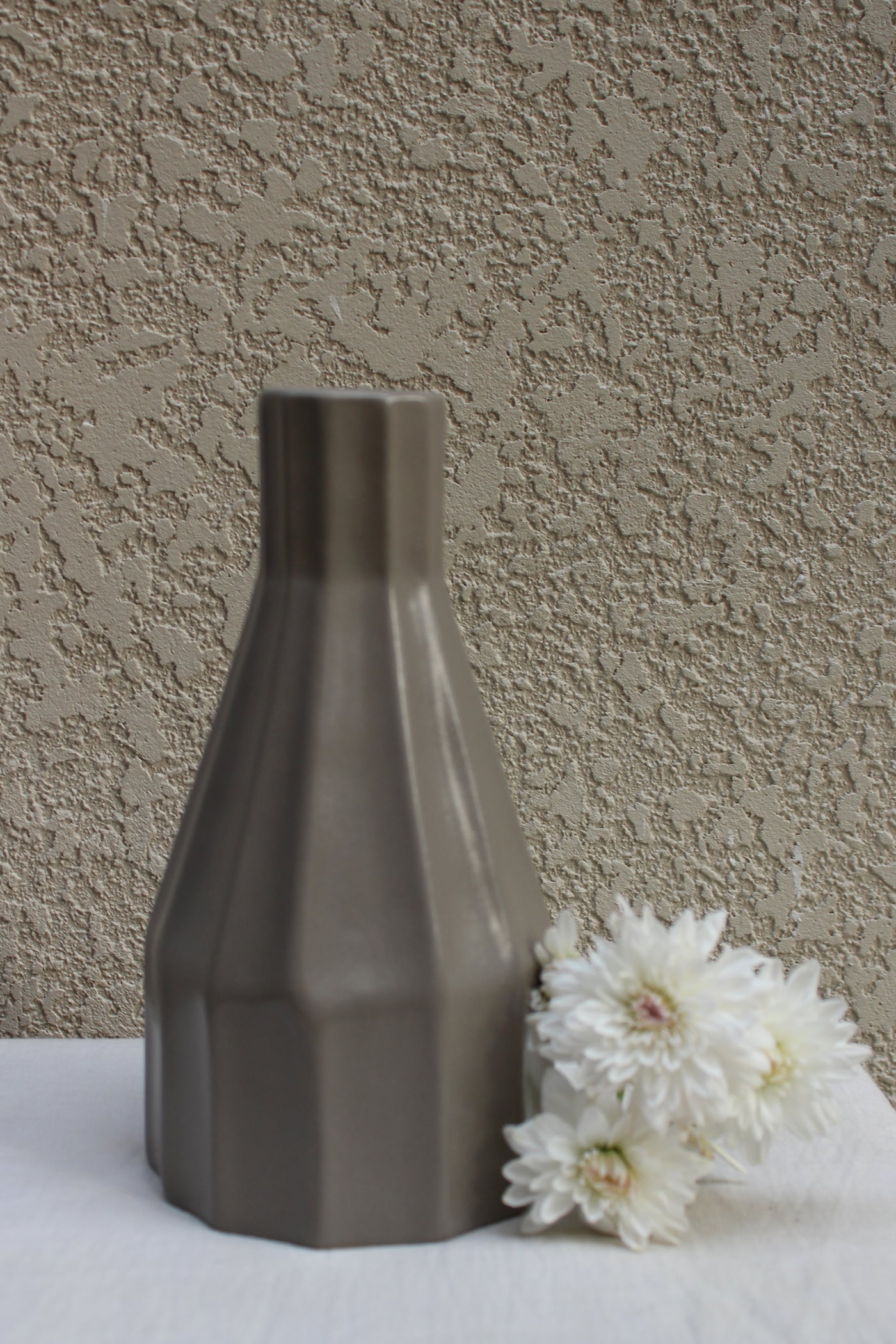 Ceramic Stoneware Flower Vase in Grey