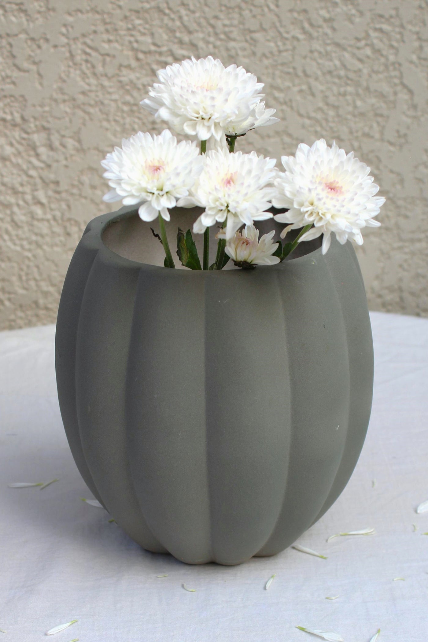 Ceramic Stoneware Flower Vases in Grey