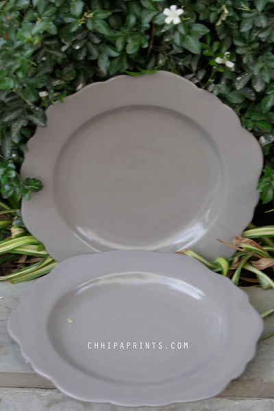 CERAMIC STONEWARE DINNER PLATE IN CEMENT GREY