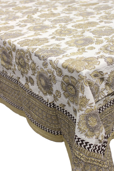 RECTANGLE TABLE COVER JAAL PRINT IN SHADES OF GREY