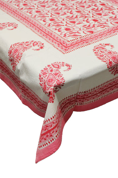 Rectangle Table Cover Paisely Print in Blossom Pink
