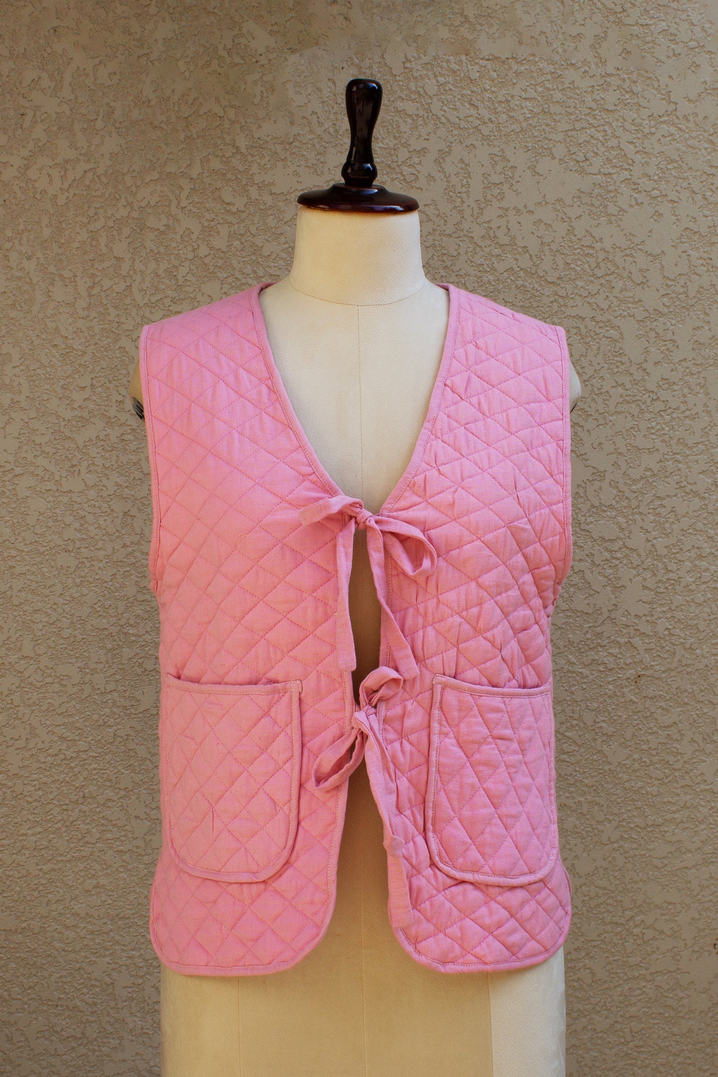 Cotton Quilted Plain Dye Jacket in Blossom Pink