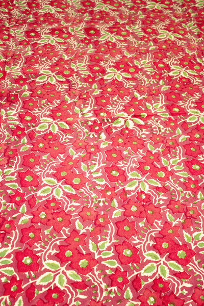 Rectangle Table Cover Floral Jaal Print in Shades of Red