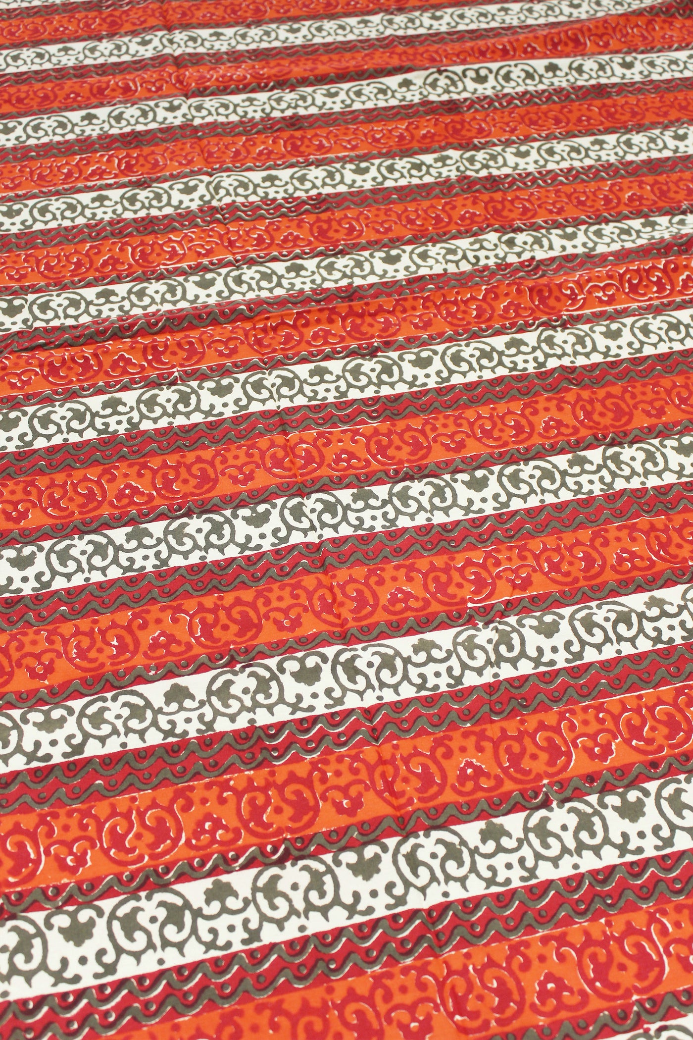 Square Table Cover Anokha Border Print in Red and Orange
