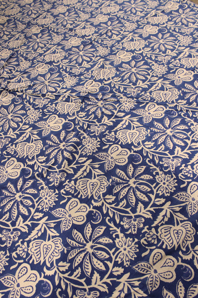 Round Table Cover Jaal Print in Blue