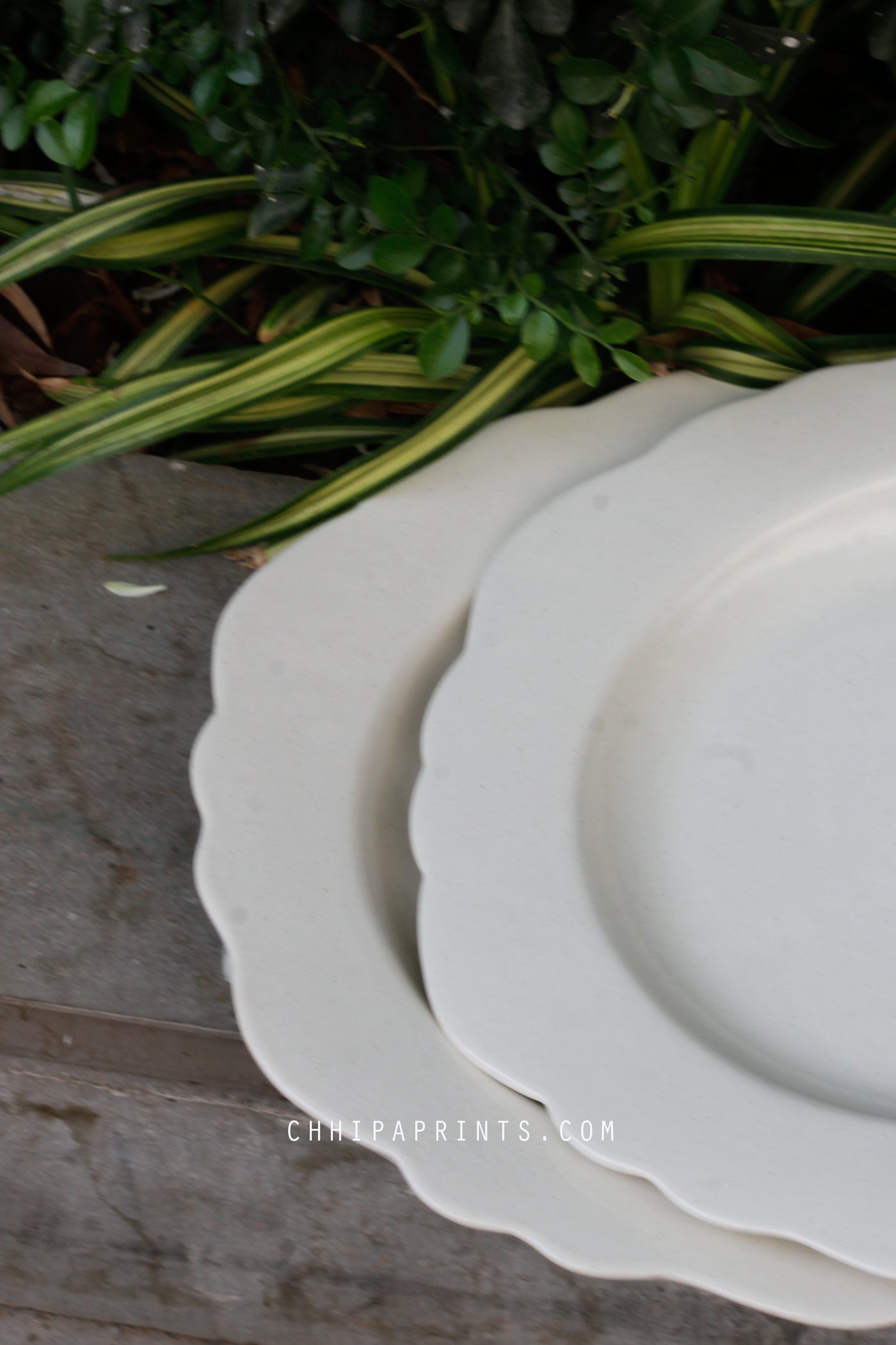 CERAMIC STONEWARE DINNER PLATE IN MILKY WHITE