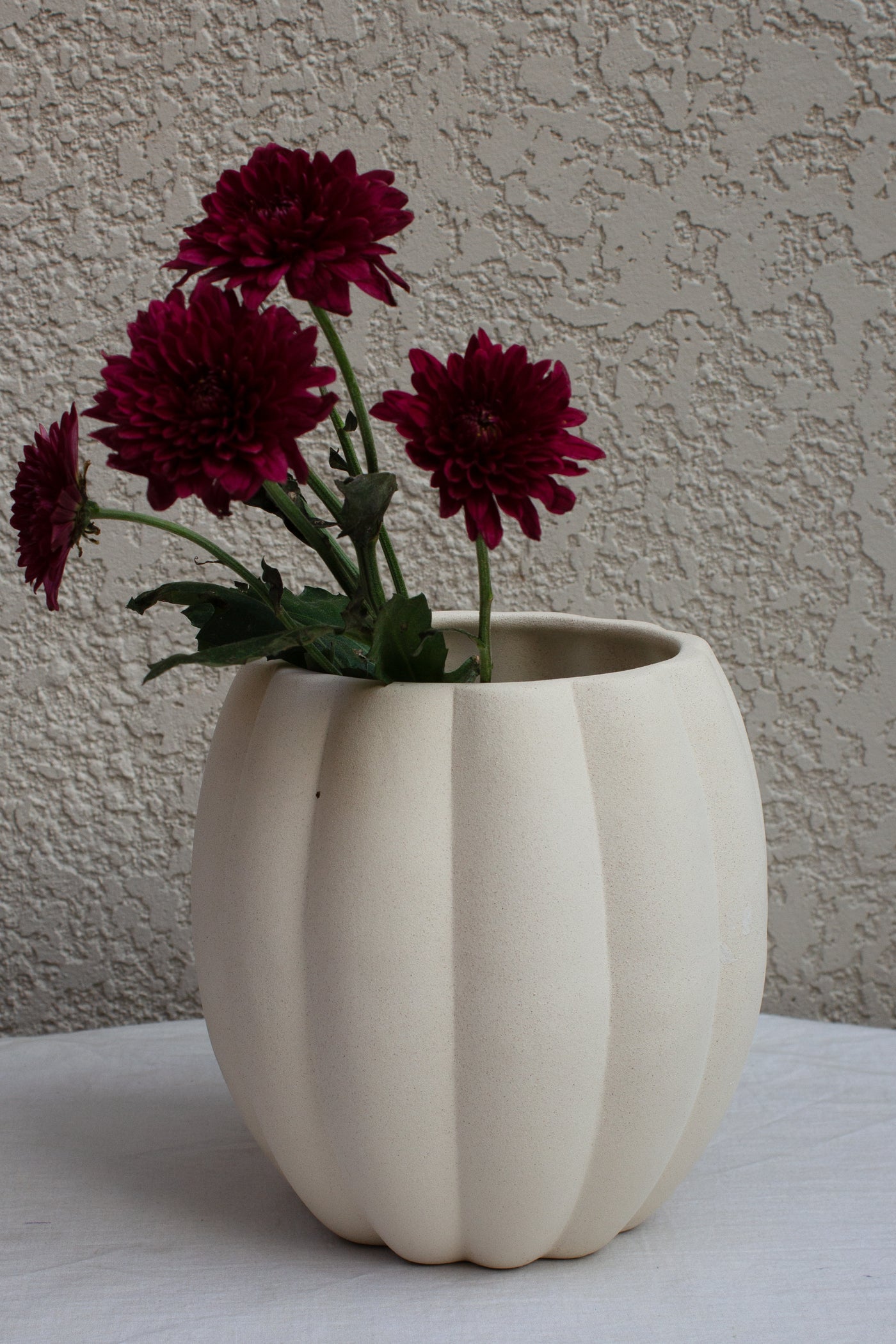 Ceramic Stoneware Flower Vases in White