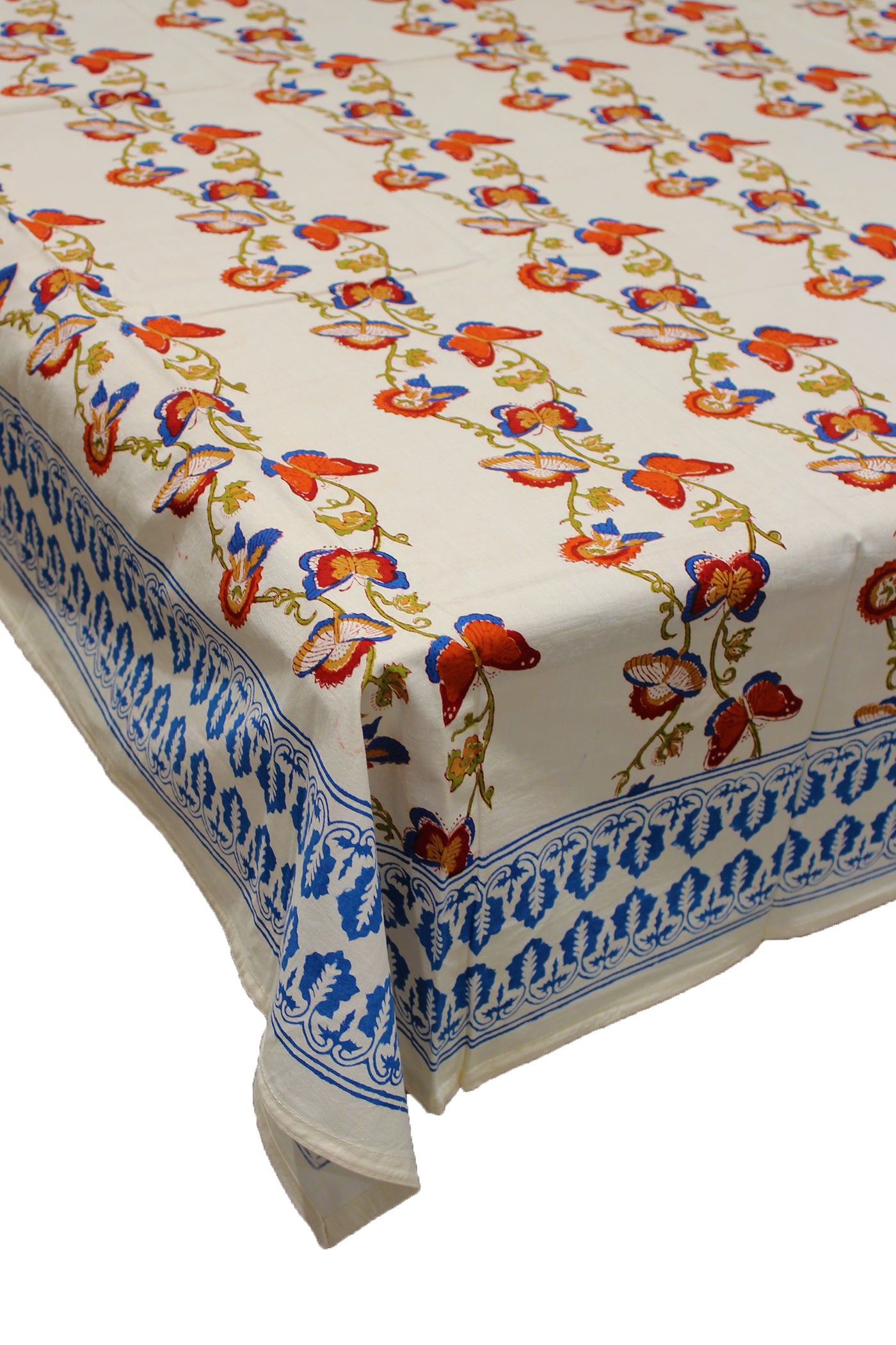 Square Table Cover Butterfly Print in Red and Blue