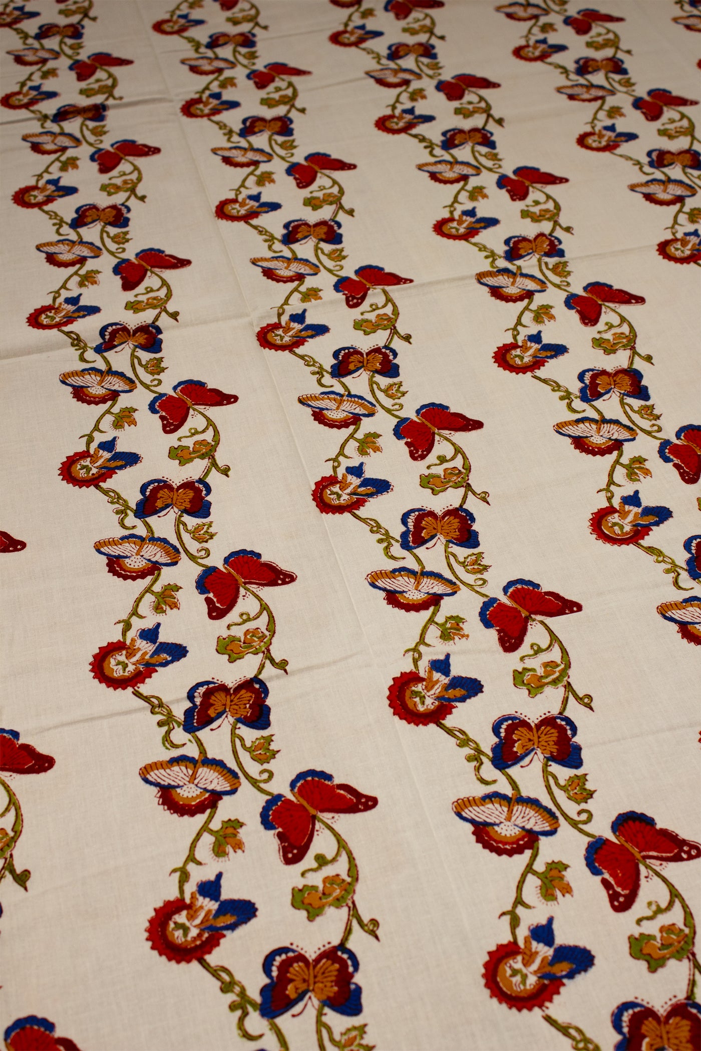 Square Table Cover Butterfly Print in Red and Blue