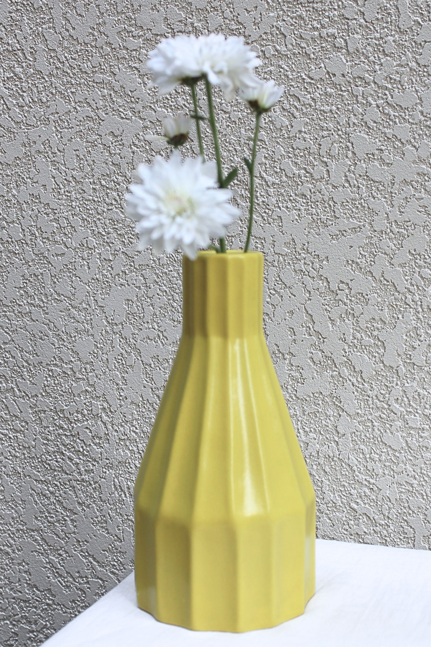 Ceramic Stoneware Flower Vase in Yellow