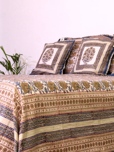 Bed Cover Chattha Jaal Grey