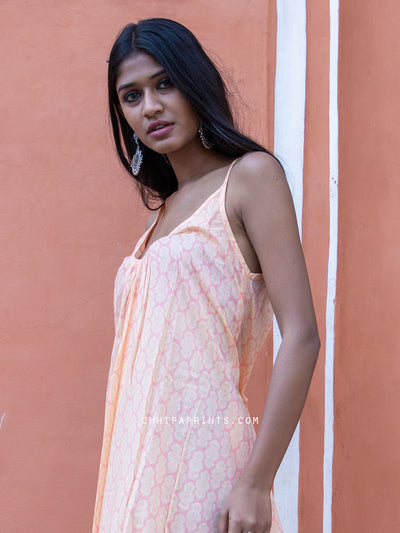Cotton Morea Sun Dress in Baby Pink