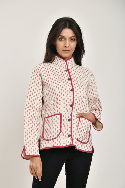 Cotton Quilted Jacket Pink Buti