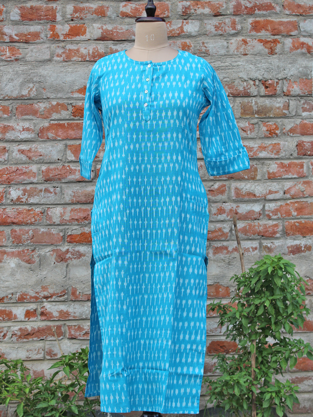 Women Kurta Ikat Turquoise