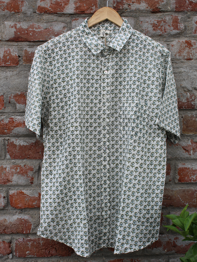 Small Butta Print Half Sleeves Men Shirt.